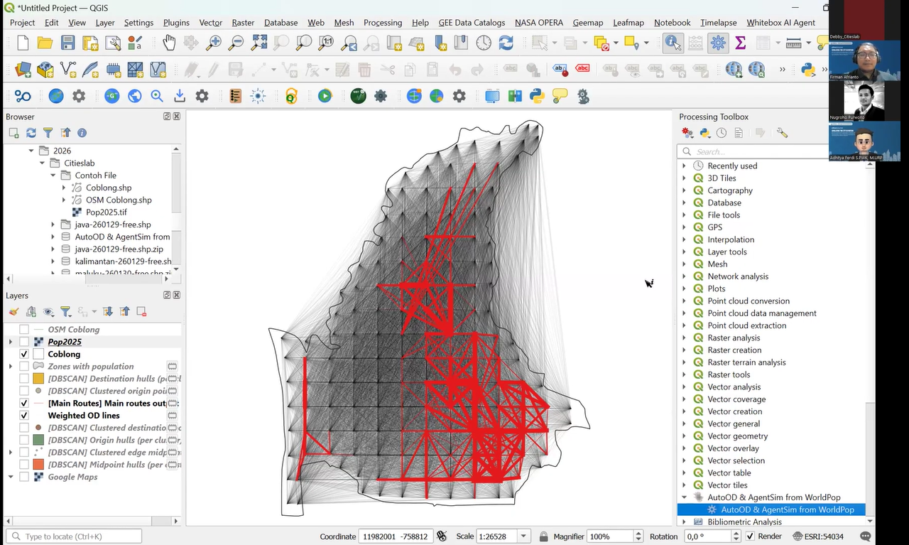 Citiescourse Series 8: Simulating the City in Motion – Auto-OD & Agent-Based Urban Mobility Modeling in QGIS