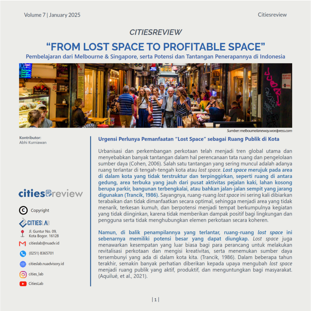 Citiesreview 7: From Lost Space to Profitable Space