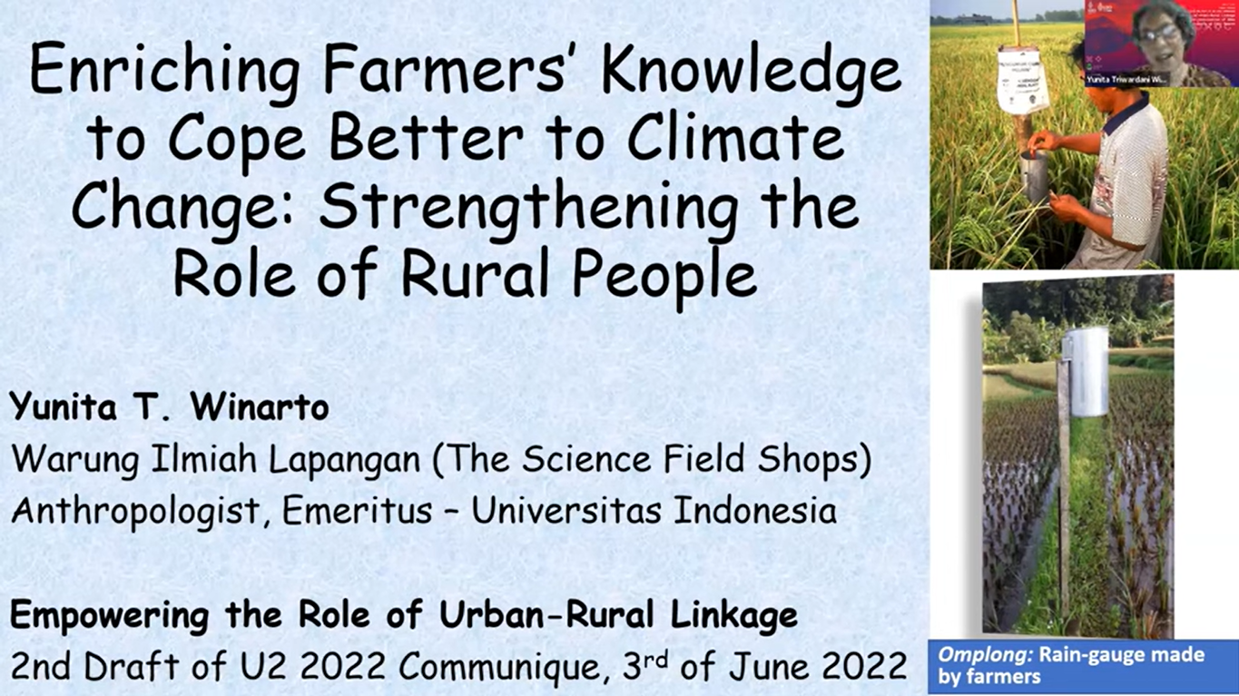 Citiestalk Urban-20: Enriching Farmers’ Knowledge to Cope Better to Climate Change by Prof. Yunita Winarto